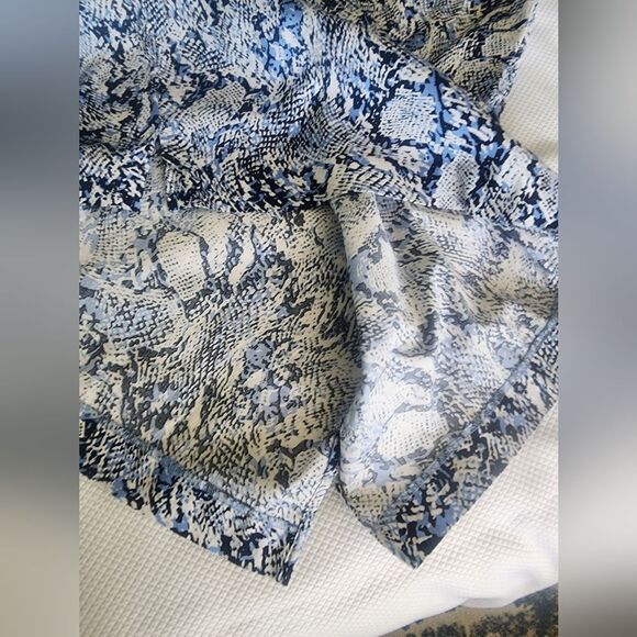 Chico's Coastal Side Pockets Blue and White Midi Dress - Picture 10 of 12